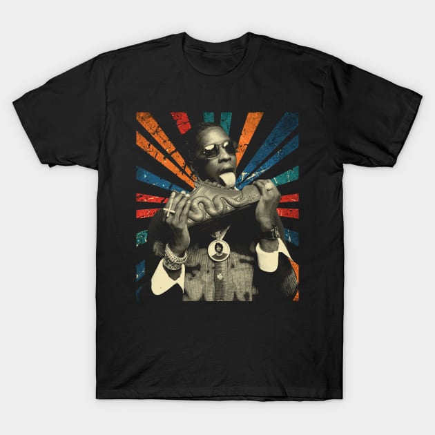 sketc vintage Young Thug with shoes T-Shirt by ArmandoApparel